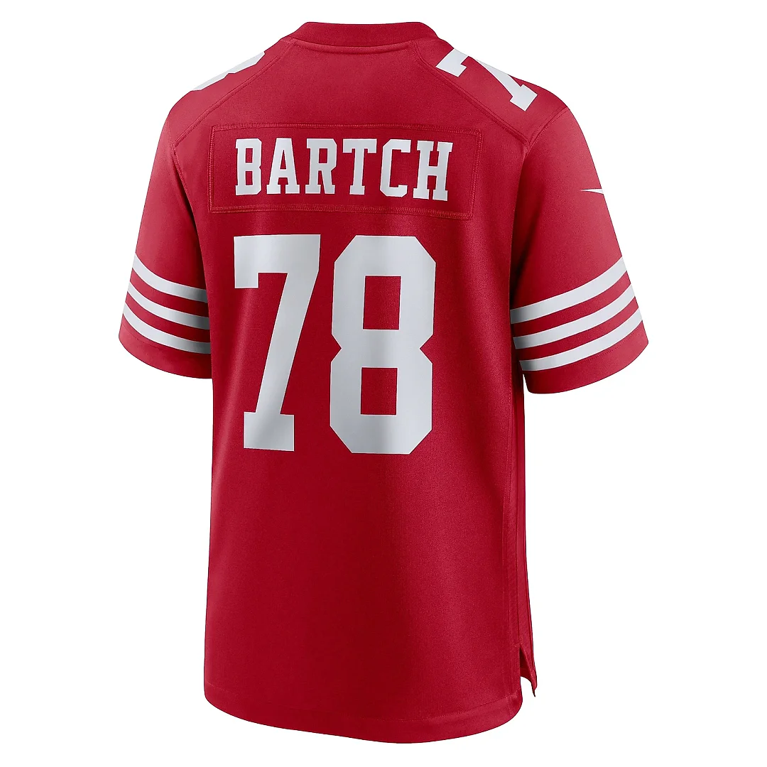 Zennovawear Men's San Francisco 49ers Ben Bartch Scarlet Game Jersey