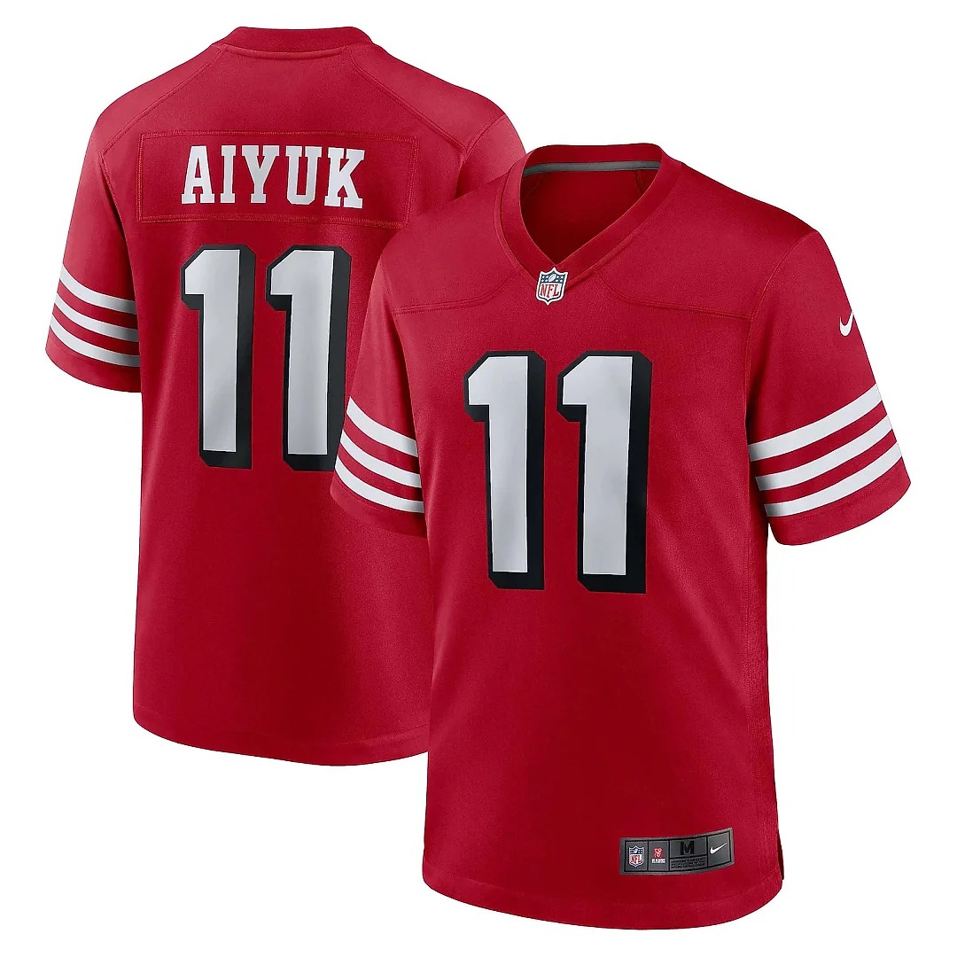 Zennovawear Men's San Francisco 49ers Brandon Aiyuk Scarlet Alternate Game Jersey