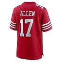 Zennovawear Men's San Francisco 49ers Brandon Allen Scarlet Game Jersey