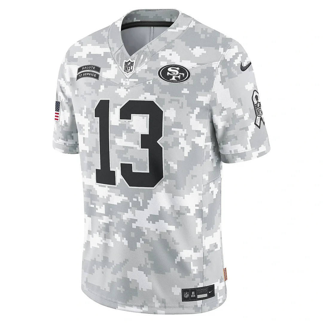 Zennovawear Men's San Francisco 49ers Brock Purdy Arctic Camo 2024 Salute to Service Limited Jersey