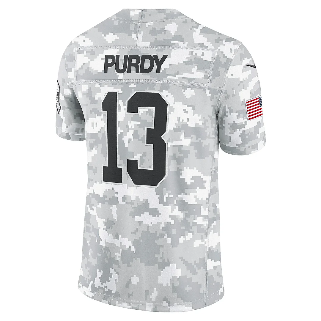 Zennovawear Men's San Francisco 49ers Brock Purdy Arctic Camo 2024 Salute to Service Limited Jersey