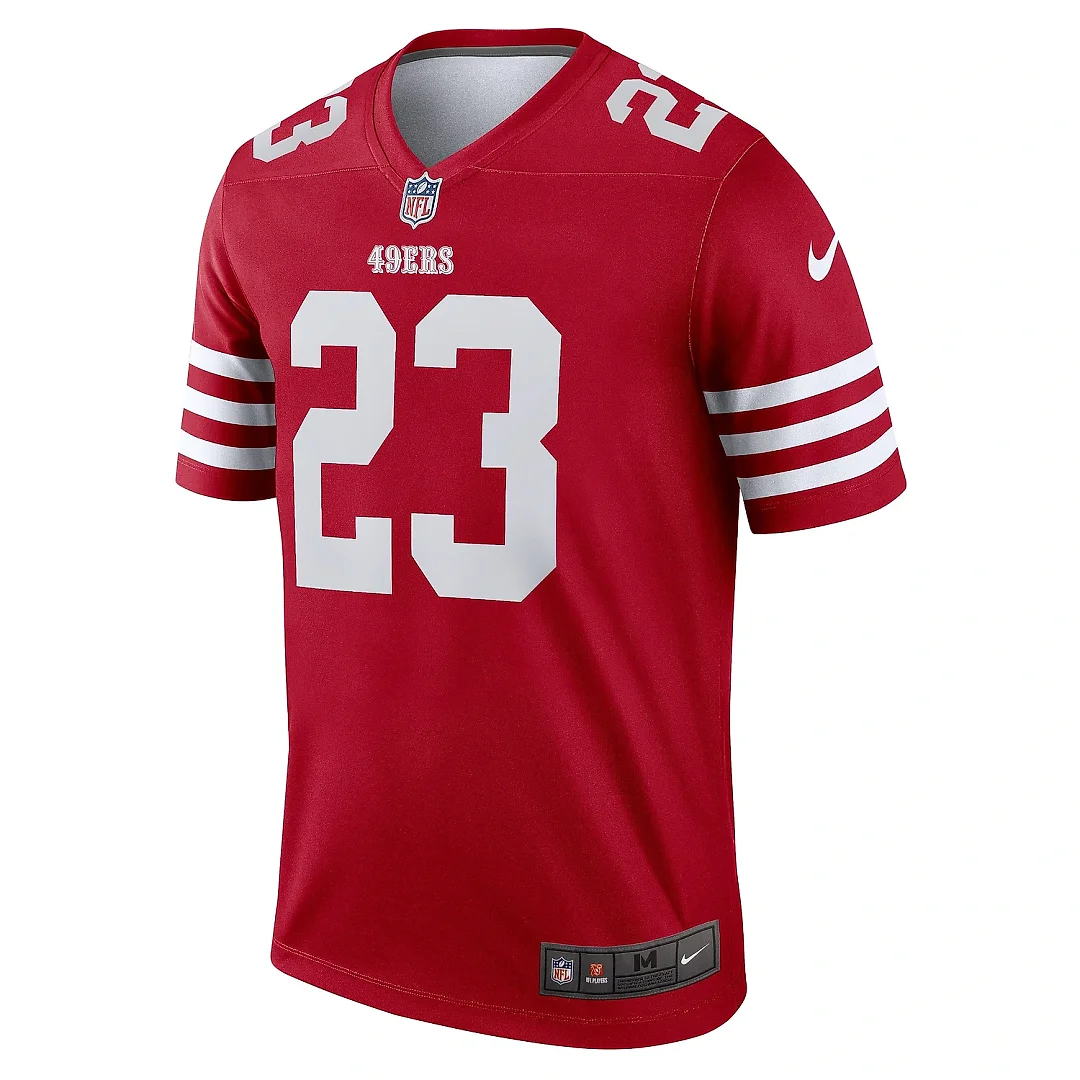 Zennovawear Men's San Francisco 49ers Christian McCaffrey Scarlet Team Legend Player Performance Top