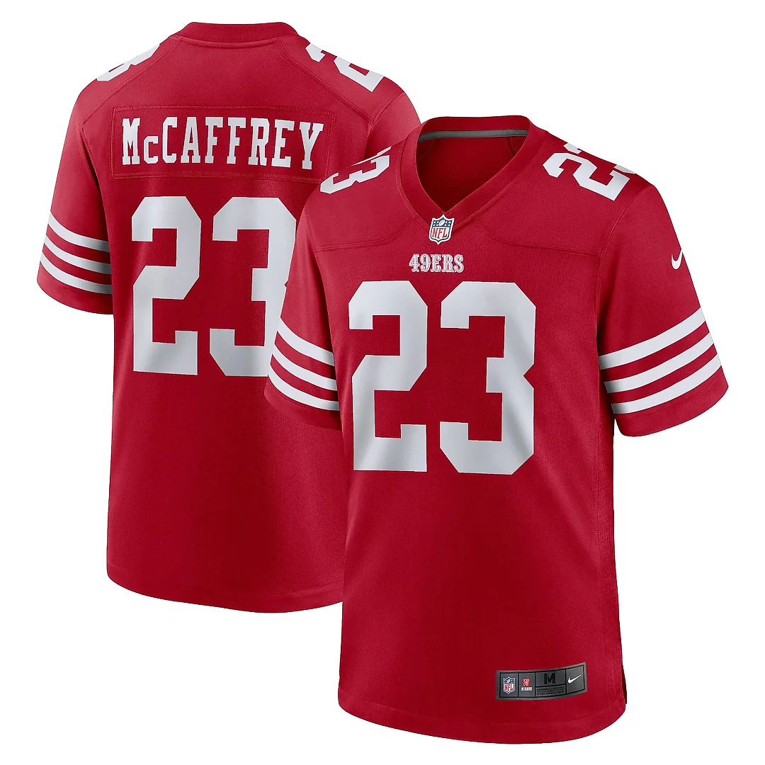 Zennovawear Men's San Francisco 49ers Christian McCaffrey Scarlet Game Player Jersey