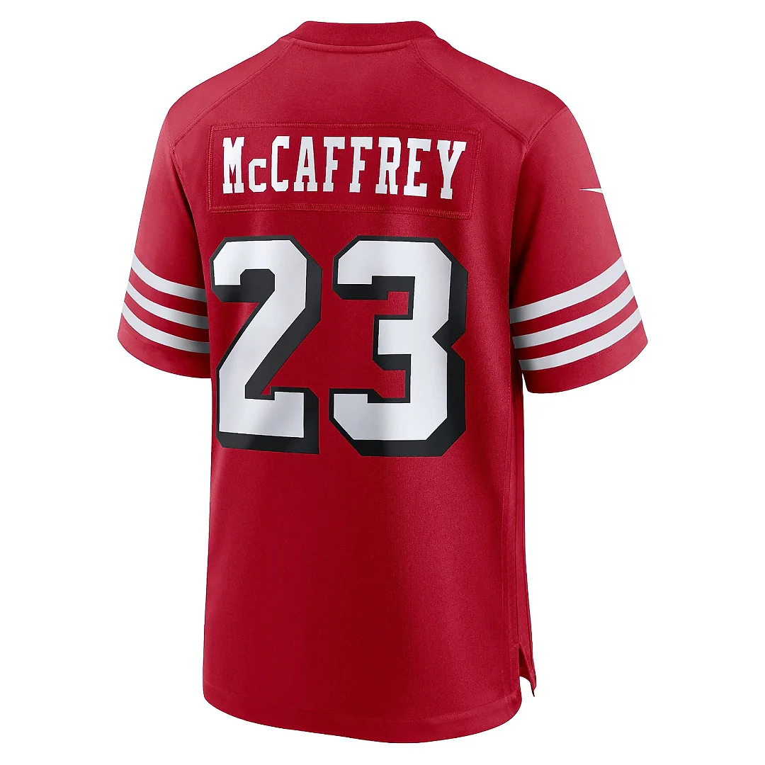 Zennovawear Men's San Francisco 49ers Christian McCaffrey Scarlet Alternate Game Player Jersey