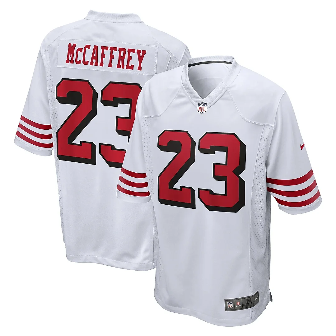 Zennovawear Men's San Francisco 49ers Christian McCaffrey White Game Jersey