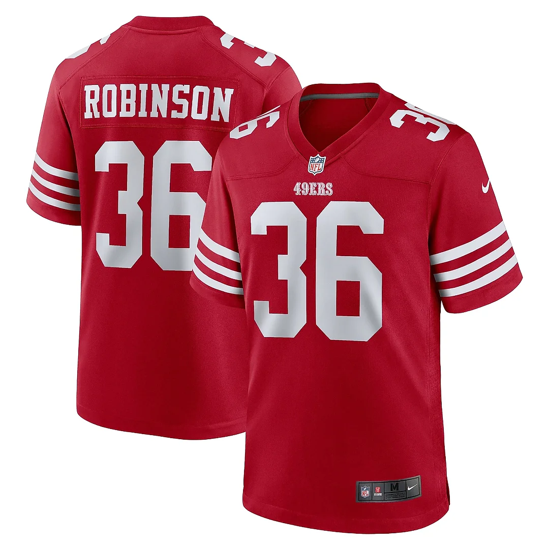 Zennovawear Men's San Francisco 49ers Curtis Robinson Scarlet Game Jersey