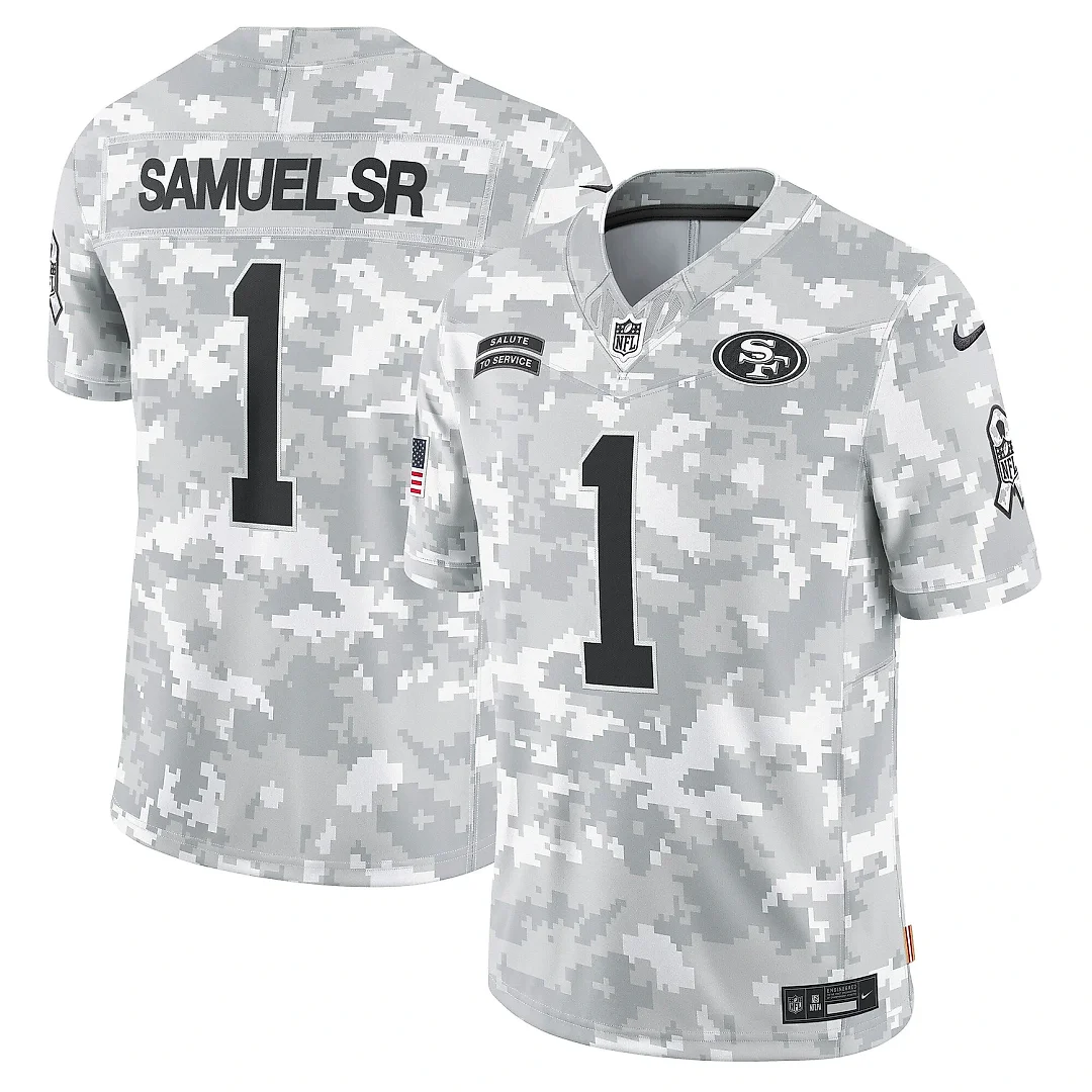 Zennovawear Men's San Francisco 49ers Deebo Samuel Sr Arctic Camo 2024 Salute to Service Limited Jersey