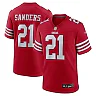 Zennovawear Men's San Francisco 49ers Deion Sanders Scarlet Team Retired Player Game Jersey