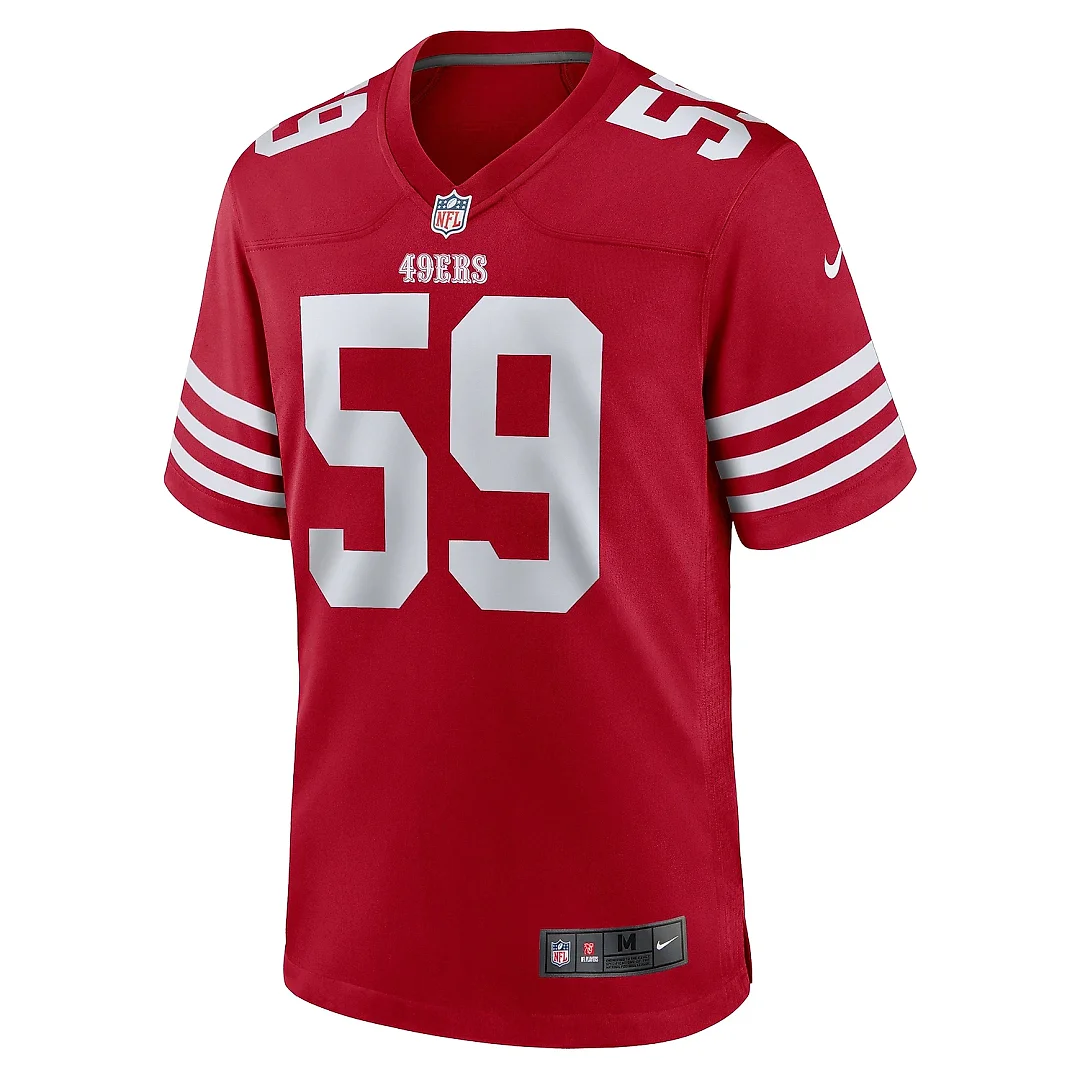 Zennovawear Men's San Francisco 49ers De'Vondre Campbell Scarlet Game Jersey