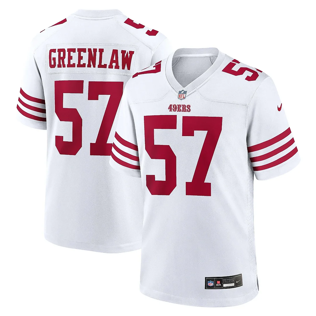 Zennovawear Men's San Francisco 49ers Dre Greenlaw White Team Game Jersey
