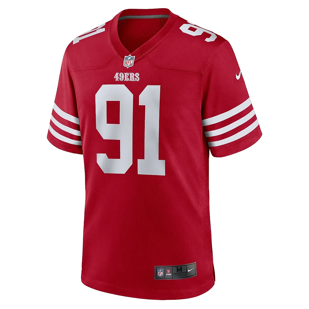 Zennovawear Men's San Francisco 49ers Earnest Brown IV Scarlet Team Game Jersey