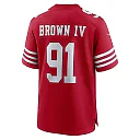 Zennovawear Men's San Francisco 49ers Earnest Brown IV Scarlet Team Game Jersey
