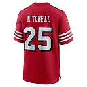 Zennovawear Men's San Francisco 49ers Elijah Mitchell Scarlet Alternate Team Game Jersey