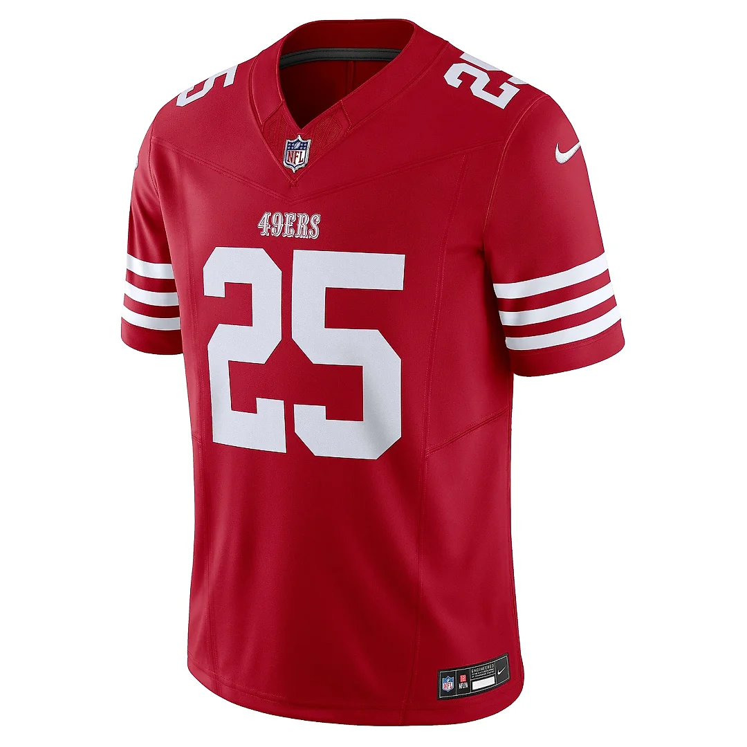 Zennovawear Men's San Francisco 49ers Elijah Mitchell Scarlet Vapor F.U.S.E. Limited Jersey