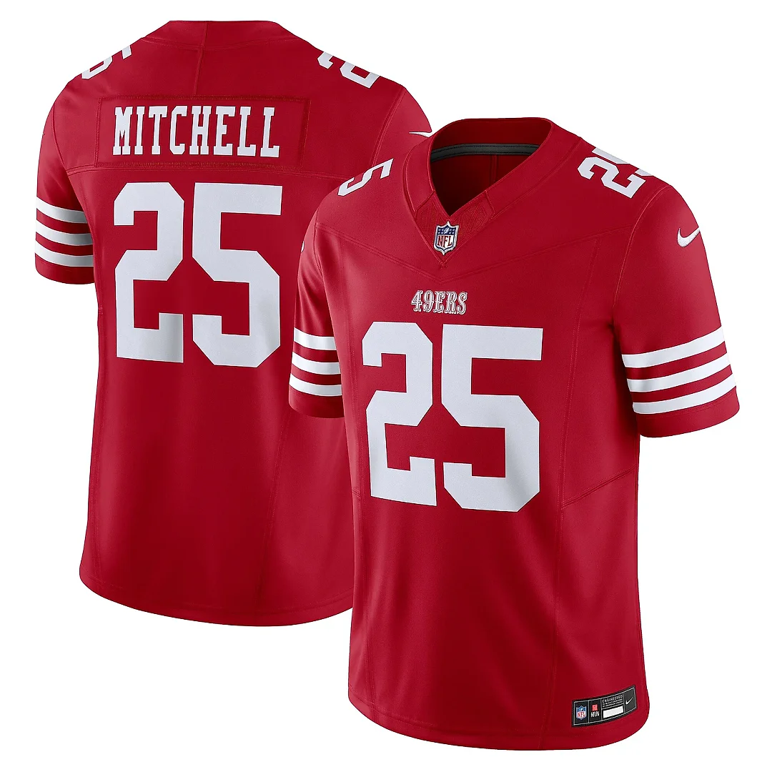 Zennovawear Men's San Francisco 49ers Elijah Mitchell Scarlet Vapor F.U.S.E. Limited Jersey