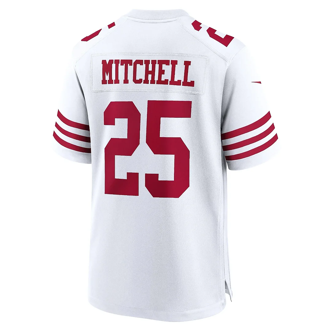 Zennovawear Men's San Francisco 49ers Elijah Mitchell White Player Game Jersey