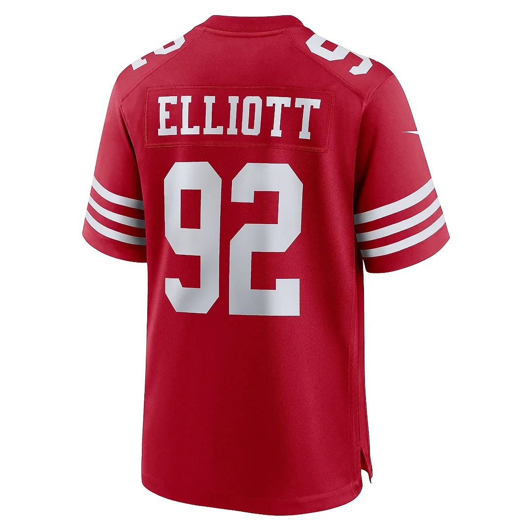 Zennovawear Men's San Francisco 49ers Elliott Scarlet Team Game Jersey