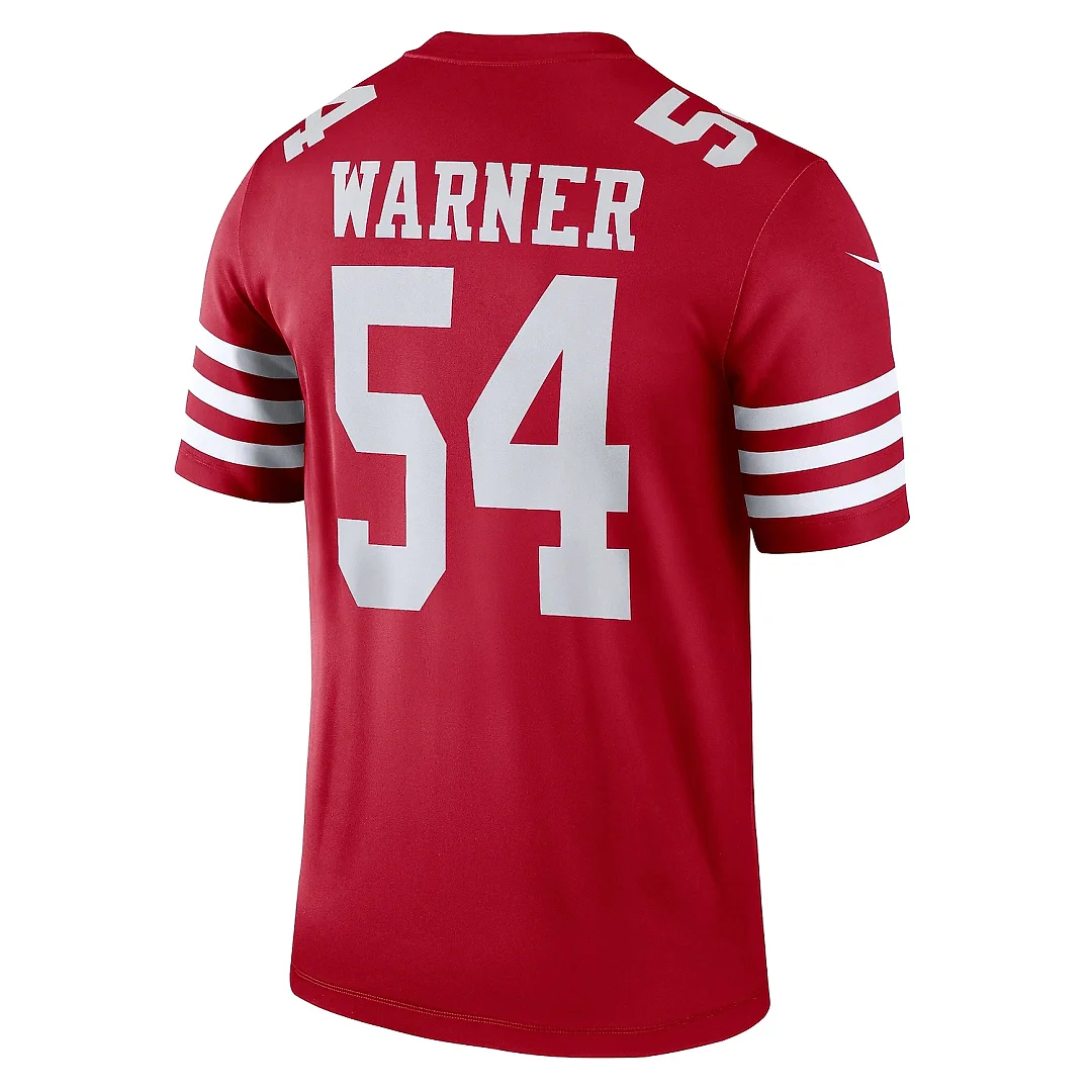 Zennovawear Men's San Francisco 49ers Fred Warner Scarlet Team Legend Player Performance Top
