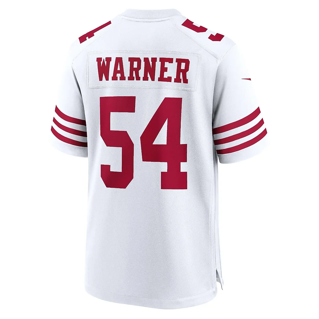 Zennovawear Men's San Francisco 49ers Fred Warner White Team Game Player Jersey