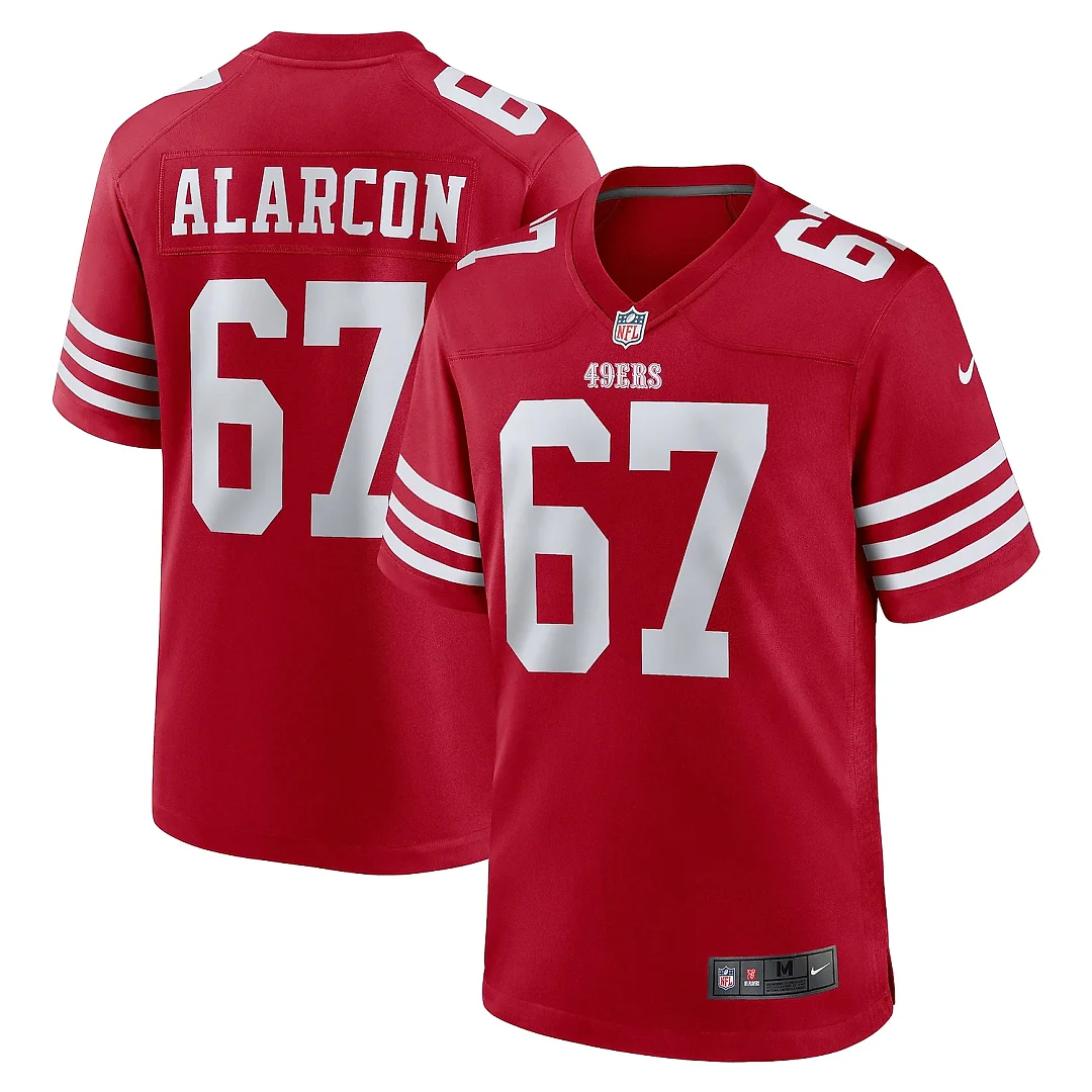 Zennovawear Men's San Francisco 49ers Isaac Alarcon Scarlet Team Game Jersey