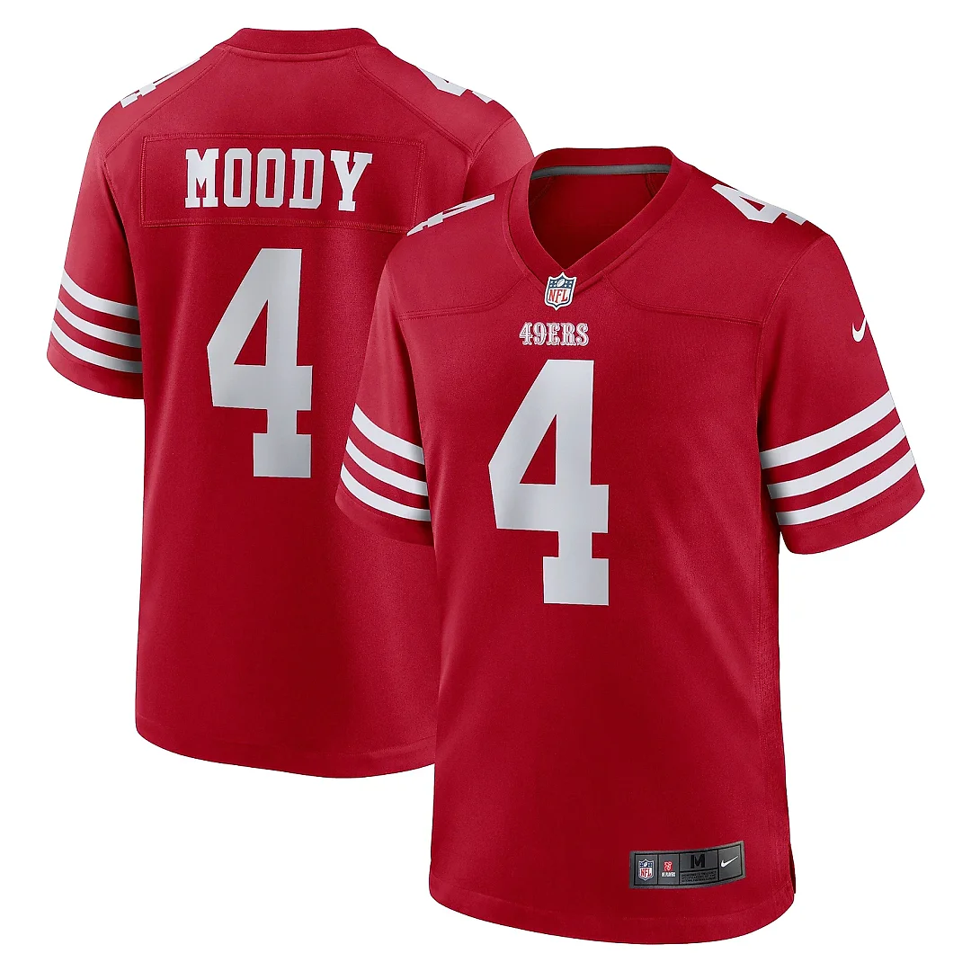 Zennovawear Men's San Francisco 49ers Jake Moody Scarlet Team Game Jersey