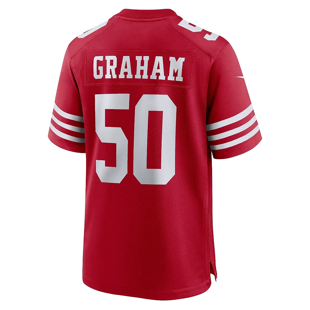 Zennovawear Men's San Francisco 49ers Jalen Graham Scarlet Team Game Jersey