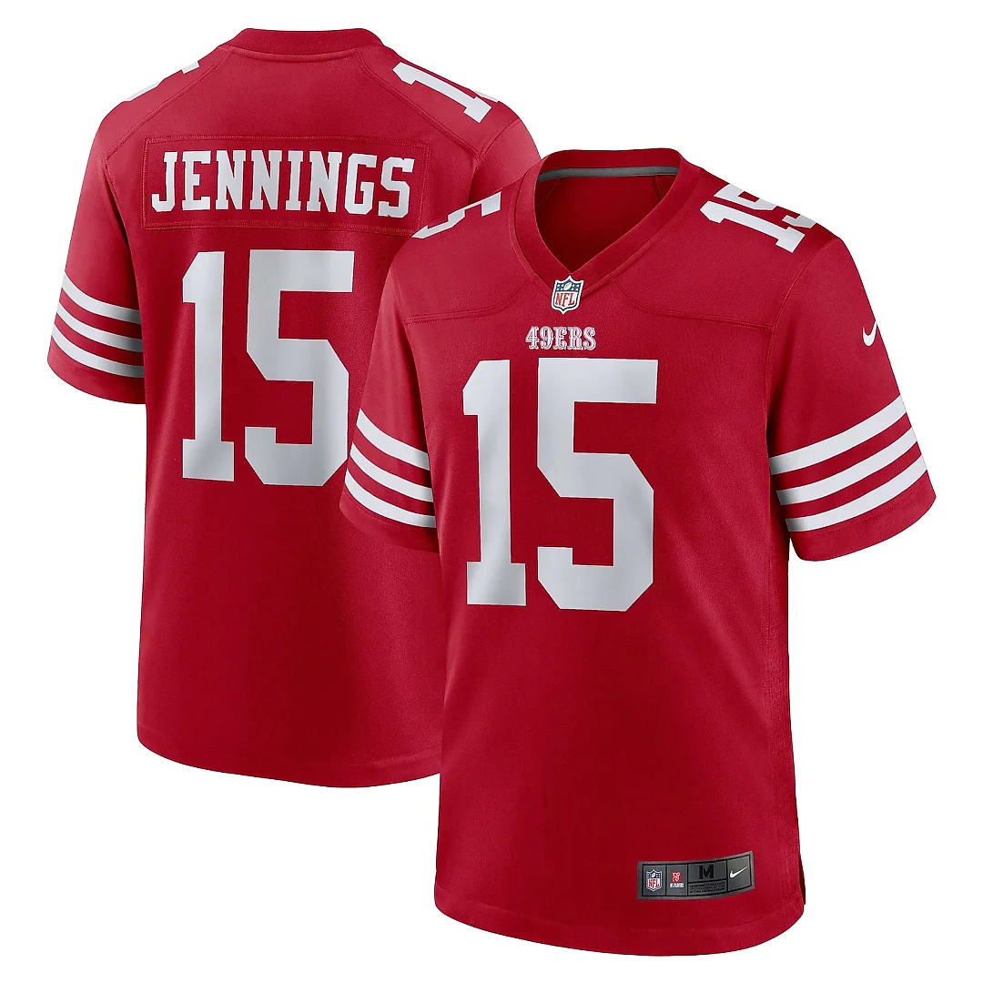 Zennovawear Men's San Francisco 49ers Jauan Jennings Scarlet Game Jersey