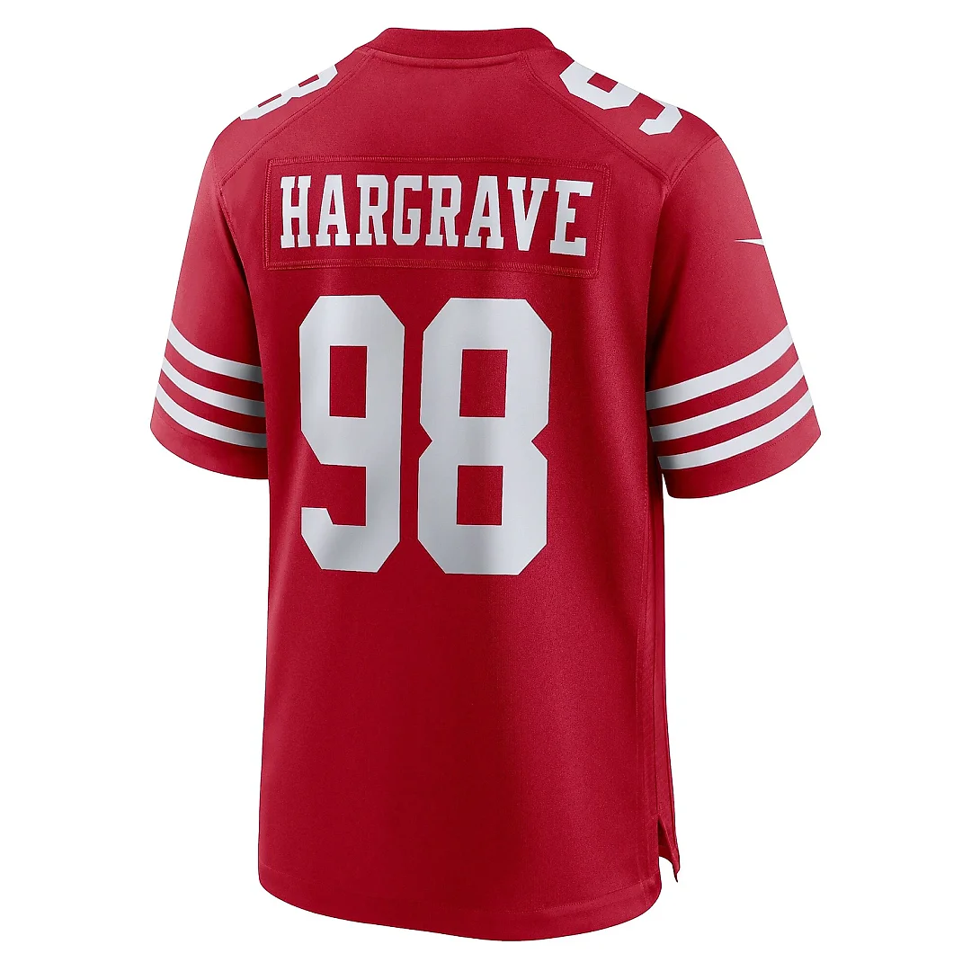 Zennovawear Men's San Francisco 49ers Javon Hargrave Scarlet Game Player Jersey
