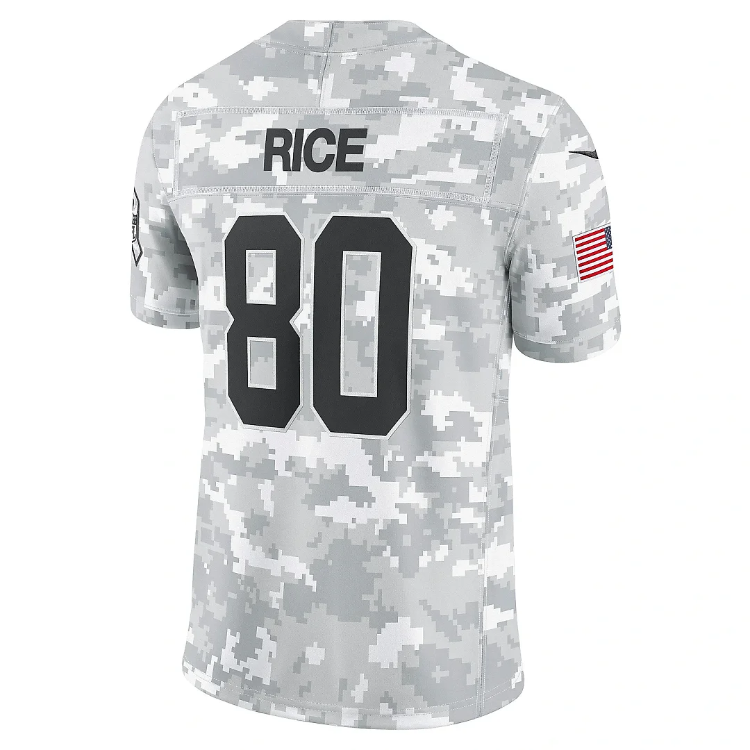 Zennovawear Men's San Francisco 49ers Jerry Rice Arctic Camo 2024 Salute to Service Retired Player Limited Jersey