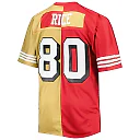 Zennovawear Men's San Francisco 49ers Jerry Rice Mitchell & Ness Scarlet/Gold Big & Tall Split Legacy Retired Player Jersey