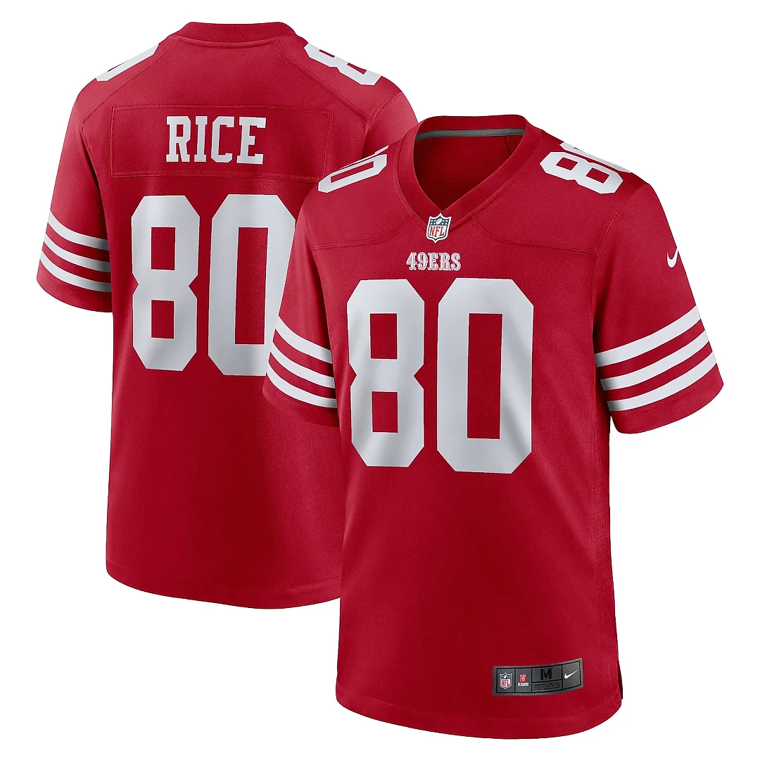 Zennovawear Men's San Francisco 49ers Jerry Rice Scarlet Retired Team Player Game Jersey