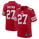 Zennovawear Men's San Francisco 49ers Ji'Ayir Brown Scarlet Team Game Jersey