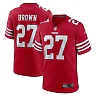 Zennovawear Men's San Francisco 49ers Ji'Ayir Brown Scarlet Team Game Jersey