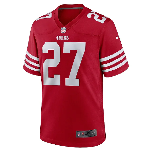 Zennovawear Men's San Francisco 49ers Ji'Ayir Brown Scarlet Team Game Jersey