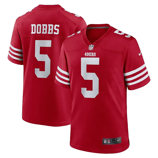 Zennovawear Men's San Francisco 49ers Joshua Dobbs Scarlet Team Game Jersey