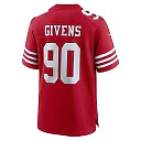 Zennovawear Men's San Francisco 49ers Kevin Givens Scarlet Game Jersey