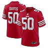Zennovawear Men's San Francisco 49ers Khalil Davis Scarlet Team Game Jersey
