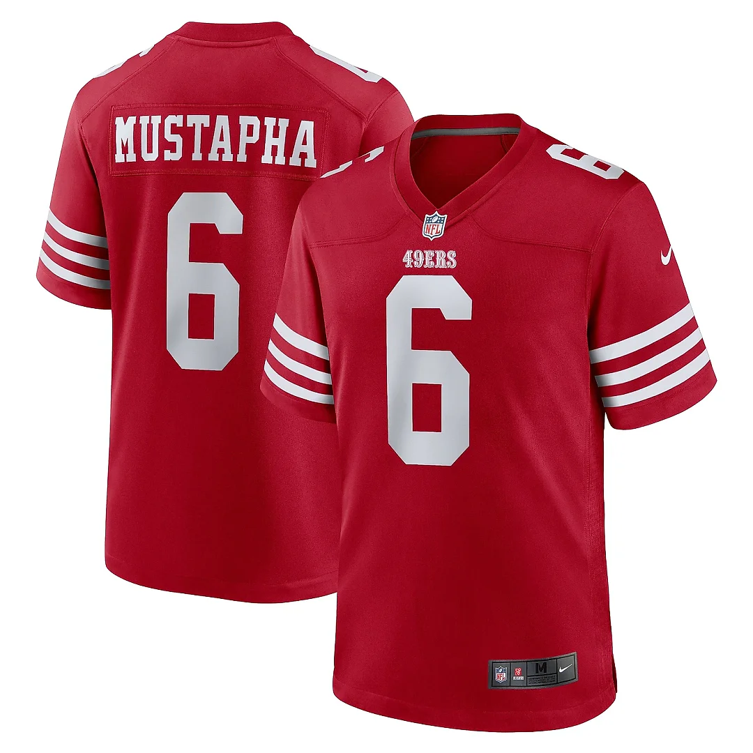 Zennovawear Men's San Francisco 49ers Malik Mustapha Scarlet Game Jersey