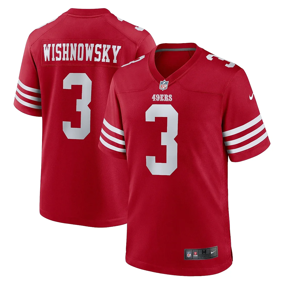 Zennovawear Men's San Francisco 49ers Mitch Wishnowsky Scarlet Game Jersey