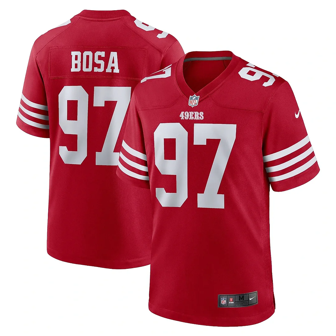 Zennovawear Men's San Francisco 49ers Nick Bosa Scarlet Team Game Jersey