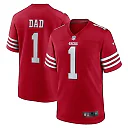 Zennovawear Men's San Francisco 49ers Number 1 Dad Scarlet Game Jersey