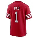Zennovawear Men's San Francisco 49ers Number 1 Dad Scarlet Game Jersey