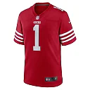 Zennovawear Men's San Francisco 49ers Number 1 Dad Scarlet Game Jersey