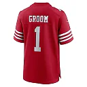 Zennovawear Men's San Francisco 49ers Number 1 Groom Scarlet Game Jersey