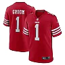 Zennovawear Men's San Francisco 49ers Number 1 Groom Scarlet Game Jersey