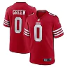 Zennovawear Men's San Francisco 49ers Renardo Green Scarlet Game Jersey