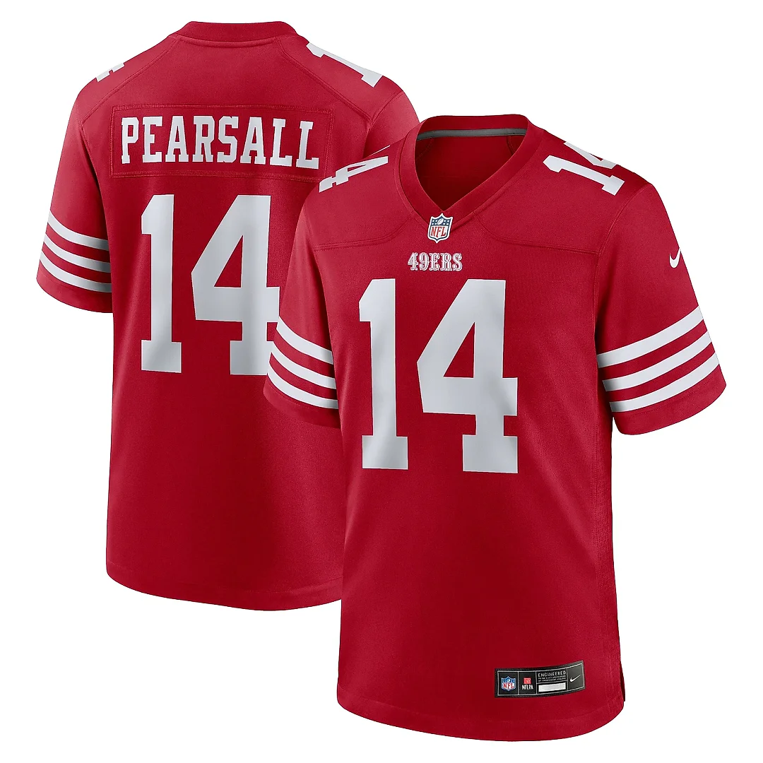 Zennovawear Men's San Francisco 49ers Ricky Pearsall Scarlet Player Game Jersey