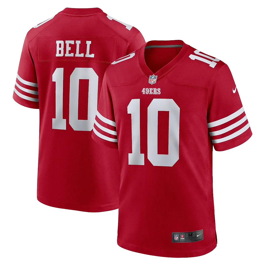Zennovawear Men's San Francisco 49ers Ronnie Bell Scarlet Team Game Jersey