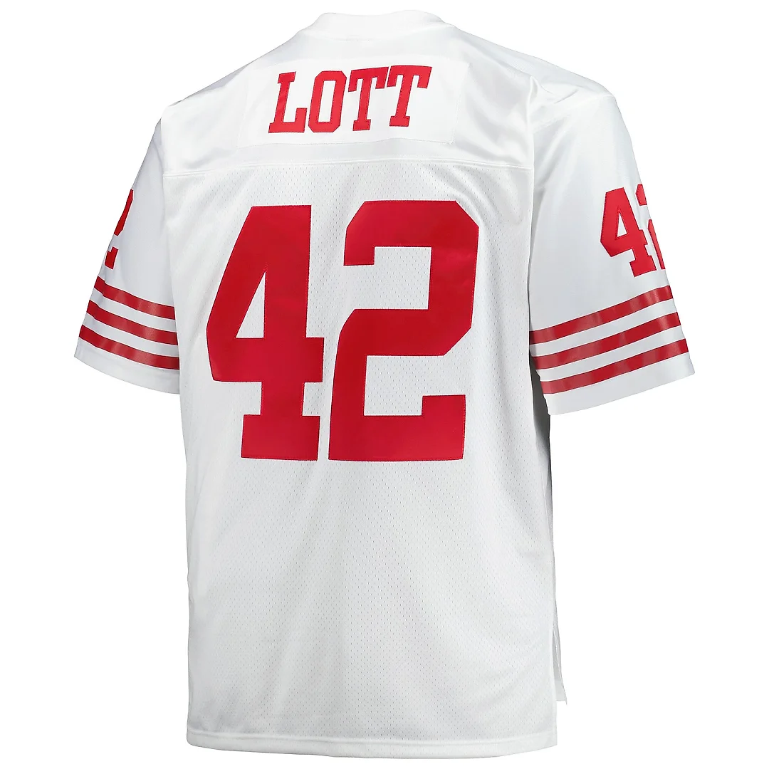 Zennovawear Men's San Francisco 49ers Ronnie Lott Mitchell & Ness White Big & Tall 1990 Retired Player Jersey