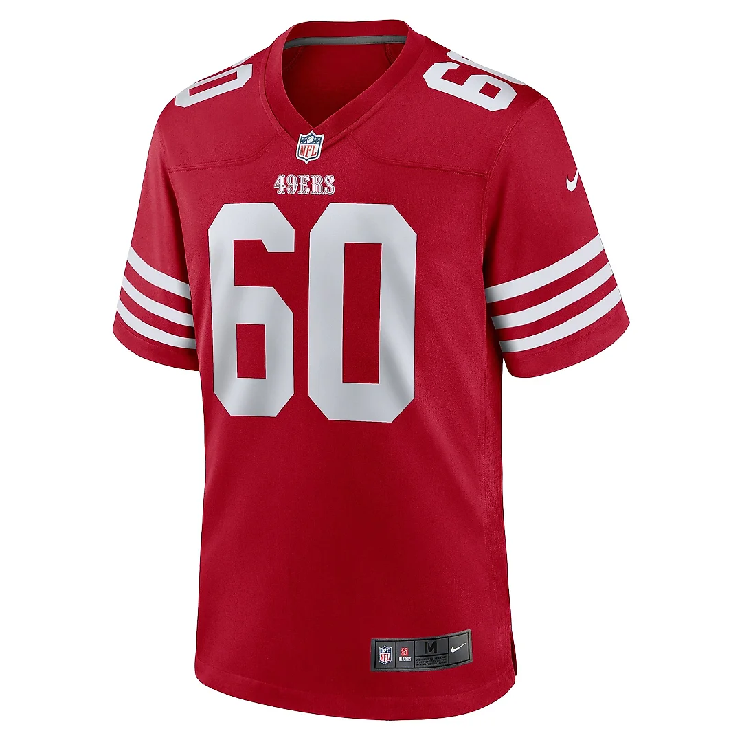 Zennovawear Men's San Francisco 49ers Sebastian Gutierrez Scarlet Team Game Jersey